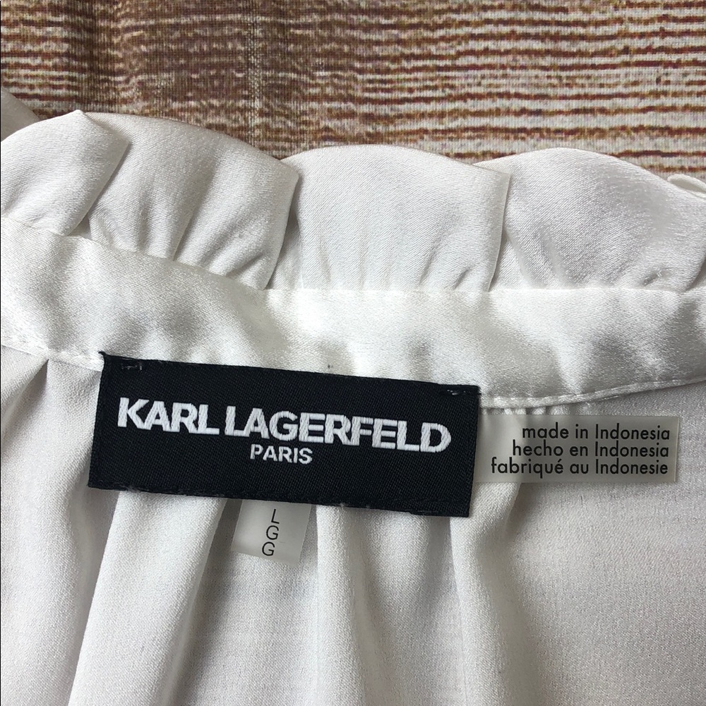 Karl Lagerfeld Ivory Ruffle Detail Blouse 🧡 - Picture 2 of 6